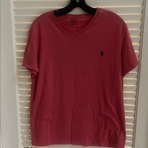 Polo by Ralph Lauren Men's V-Neck Pink Tee
